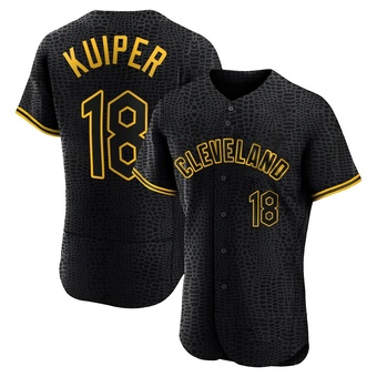Authentic Cleveland Guardians Duane Kuiper Snake Skin City Jersey - Black