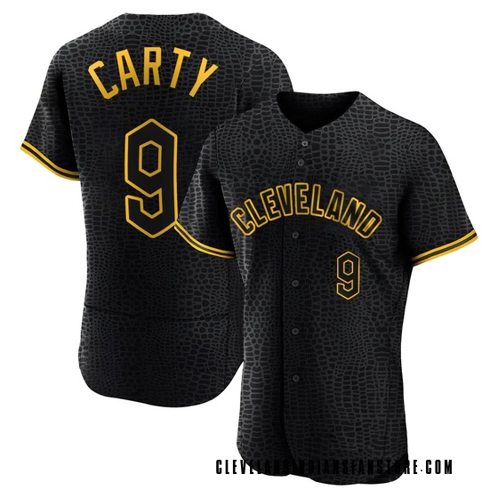 Authentic Cleveland Guardians Rico Carty Snake Skin City Jersey - Black