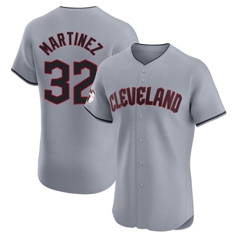 Elite Cleveland Guardians Dennis Martinez Road Jersey - Gray