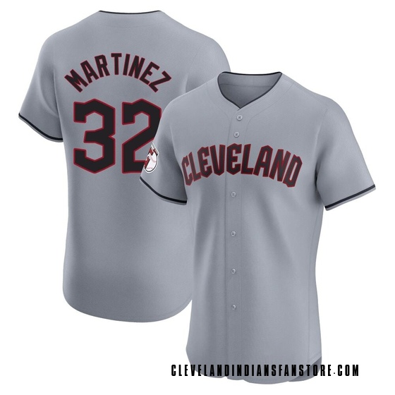 Elite Cleveland Guardians Dennis Martinez Road Jersey - Gray