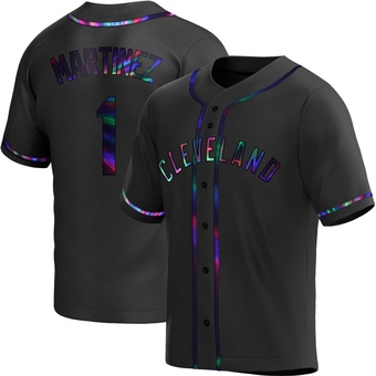 Replica Cleveland Guardians Angel Martinez Alternate Jersey - Black Holographic
