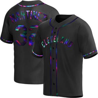 Replica Cleveland Guardians Dennis Martinez Alternate Jersey - Black Holographic