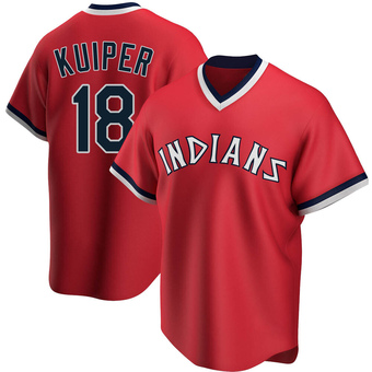 Replica Cleveland Guardians Duane Kuiper Road Cooperstown Collection Jersey - Red