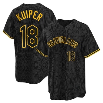 Replica Cleveland Guardians Duane Kuiper Snake Skin City Jersey - Black