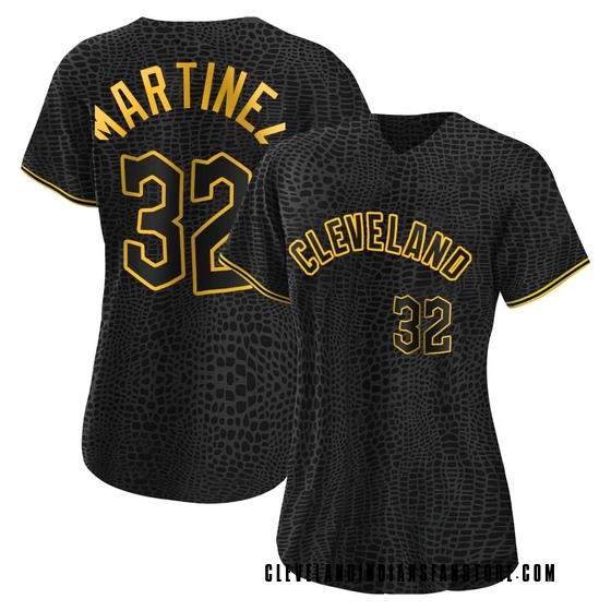 Women's Authentic Cleveland Guardians Dennis Martinez Snake Skin City Jersey - Black