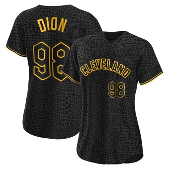 Women's Authentic Cleveland Guardians Will Dion Snake Skin City Jersey - Black