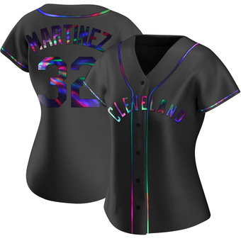 Women's Replica Cleveland Guardians Dennis Martinez Alternate Jersey - Black Holographic