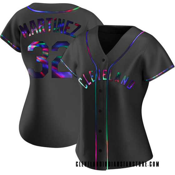 Women's Replica Cleveland Guardians Dennis Martinez Alternate Jersey - Black Holographic