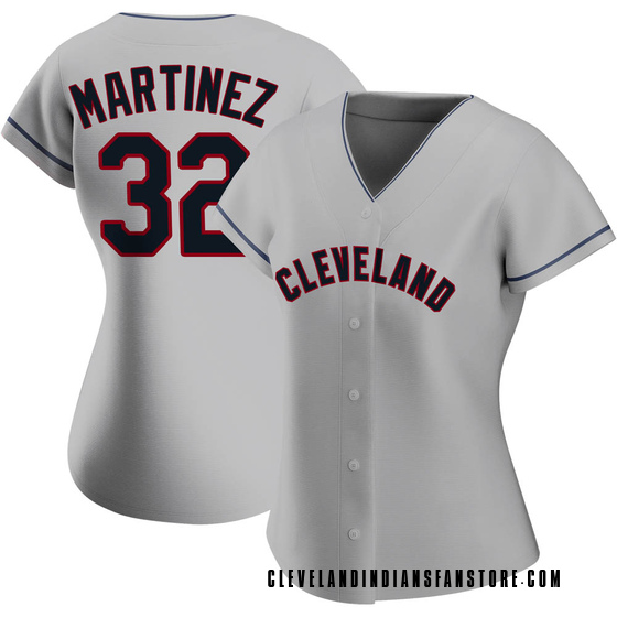 Women's Replica Cleveland Guardians Dennis Martinez Road Jersey - Gray
