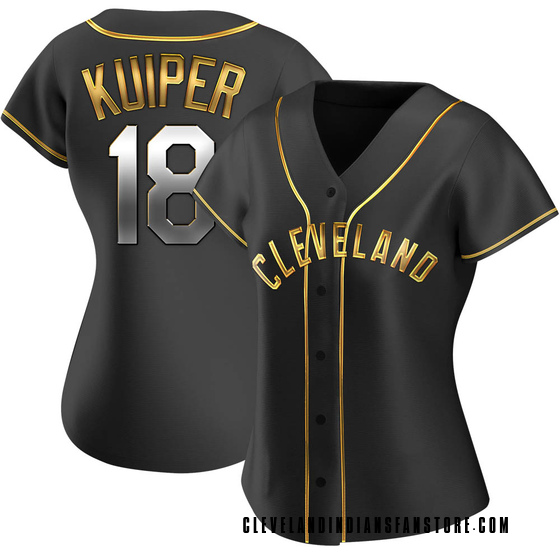 Women's Replica Cleveland Guardians Duane Kuiper Alternate Jersey - Black Golden