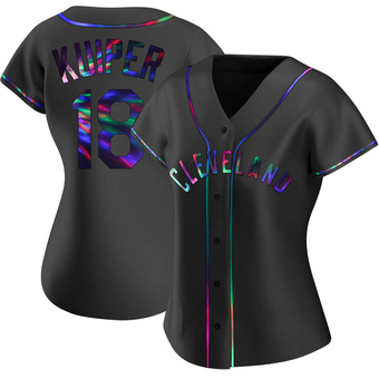 Women's Replica Cleveland Guardians Duane Kuiper Alternate Jersey - Black Holographic