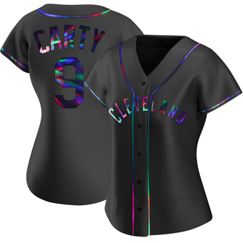 Women's Replica Cleveland Guardians Rico Carty Alternate Jersey - Black Holographic