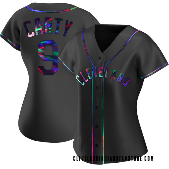 Women's Replica Cleveland Guardians Rico Carty Alternate Jersey - Black Holographic