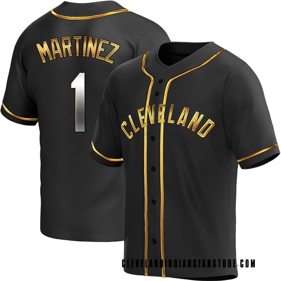 Youth Replica Cleveland Guardians Angel Martinez Alternate Jersey - Black Golden