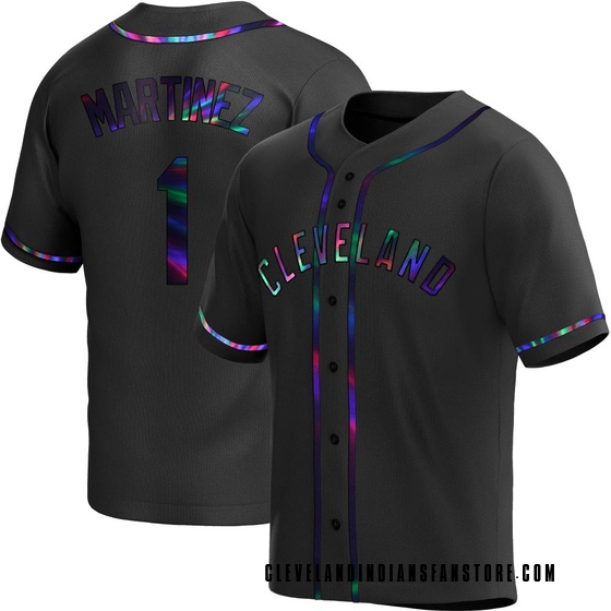 Youth Replica Cleveland Guardians Angel Martinez Alternate Jersey - Black Holographic