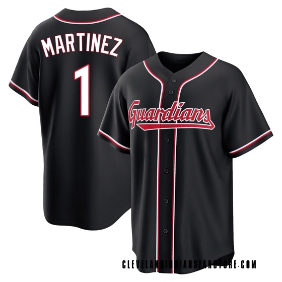 Youth Replica Cleveland Guardians Angel Martinez Fashion Out Jersey - Black