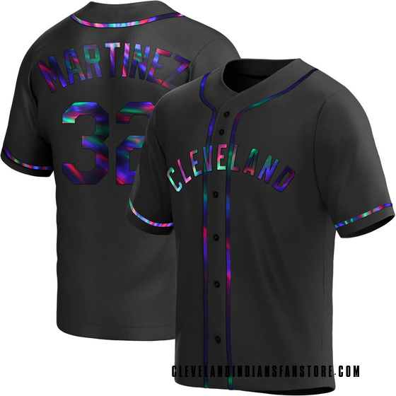 Youth Replica Cleveland Guardians Dennis Martinez Alternate Jersey - Black Holographic