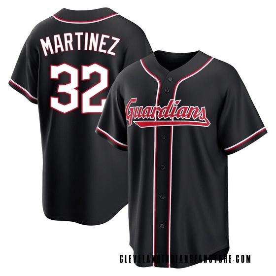 Youth Replica Cleveland Guardians Dennis Martinez Fashion Out Jersey - Black