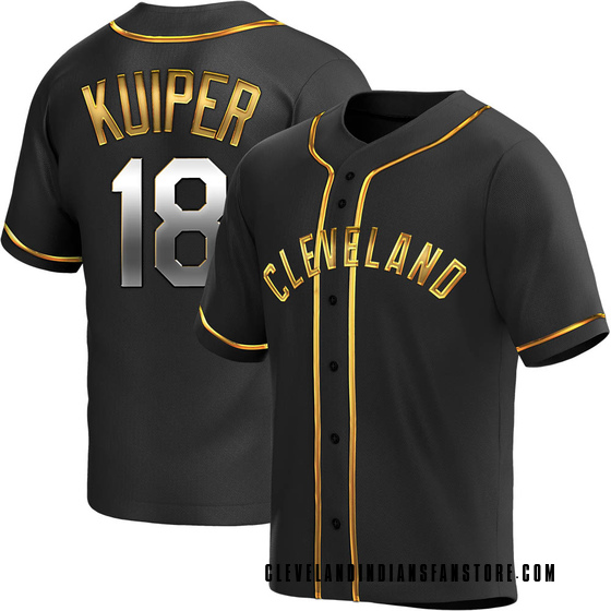 Youth Replica Cleveland Guardians Duane Kuiper Alternate Jersey - Black Golden