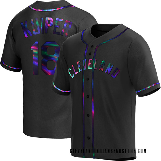 Youth Replica Cleveland Guardians Duane Kuiper Alternate Jersey - Black Holographic