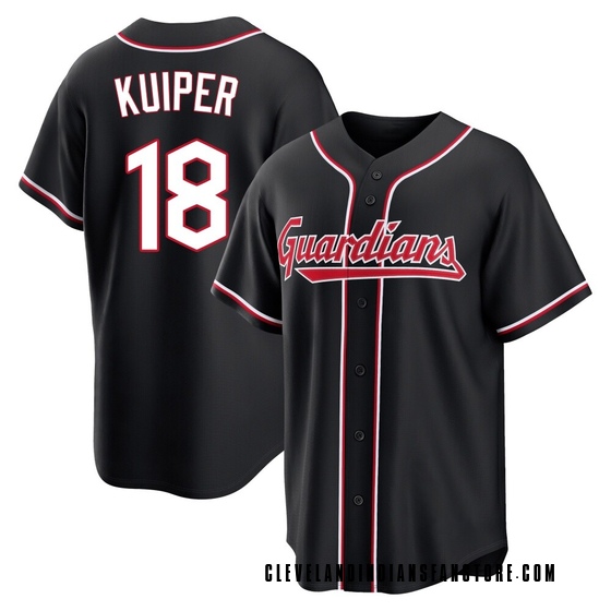 Youth Replica Cleveland Guardians Duane Kuiper Fashion Out Jersey - Black