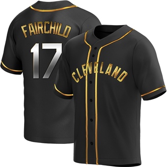 Youth Replica Cleveland Guardians Stuart Fairchild Alternate Jersey - Black Golden