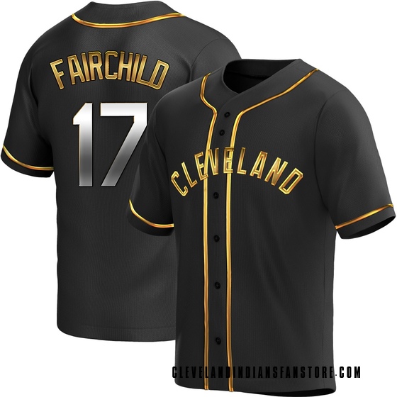Youth Replica Cleveland Guardians Stuart Fairchild Alternate Jersey - Black Golden
